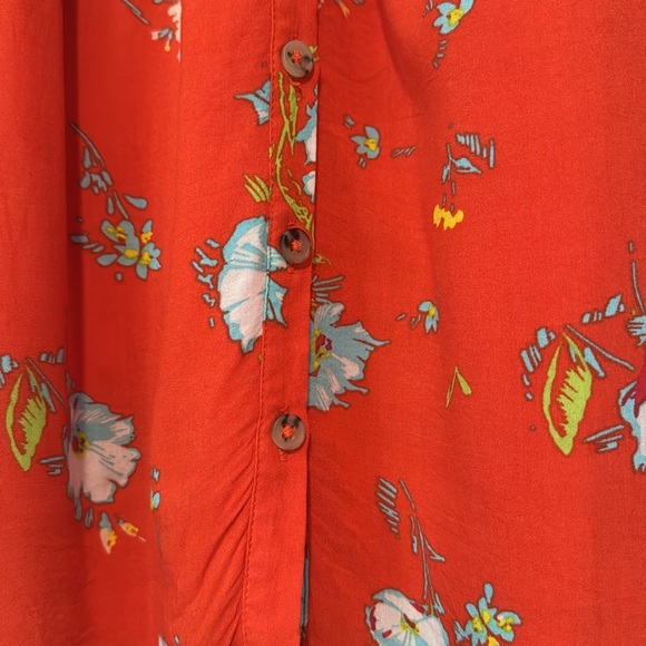 Free People "Greatest Day" Smocked Button-Down Floral Mini Dress Womens XS Boho - Picture 9 of 13